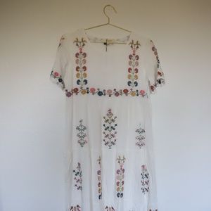 Embroidered White Dress
